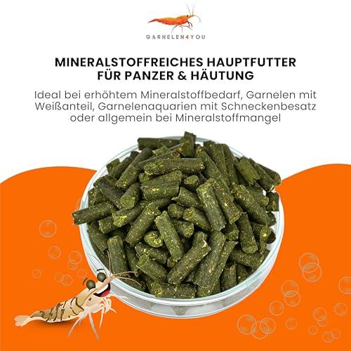 GARNELEN4YOU® Mineral Sticks - mineralienreiches Hauptfutter für Garnelen, Krebse und Schnecken - Premium Garnelenfutter mit erhöhtem Mineralstoffanteil - Made in Germany (30 g)