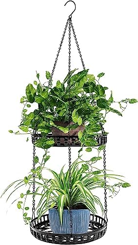 Plant Hanger Indoor Outdoor, 2 Tier Hanging Planter Plant Shelf, ...