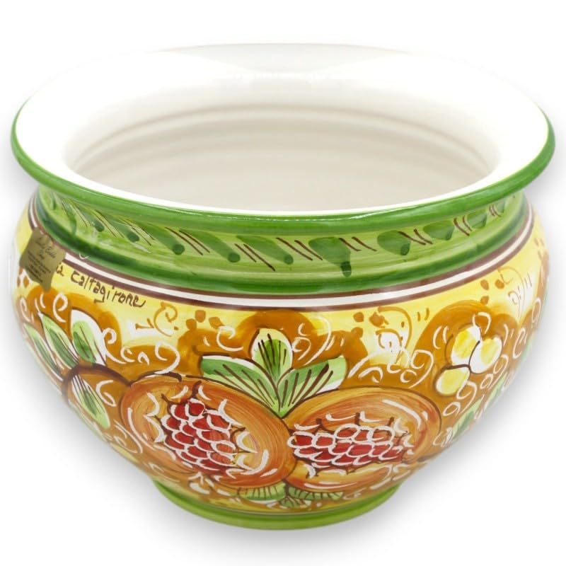 Cachepot céramique Caltagirone grenade 20cm pot de fleurs unique