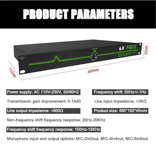 Supresor Profesional de Retroalimentación Anti-Howling, Solución de Sonido de Alta Fidelidad de 12 Segmentos para Escenarios, Conferencias y Eventos en Vivo, Mejora la Calidad de Audio miniatura 5