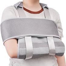 lefeke Arm Sling Shoulder Immobilizer for Women and Men - Breathable & Adjustable, Fit Left/Right Arm - Rotator Cuff Support Brace - Comfort Sling for Shoulder, Elbow, Wrist Recovery Gray