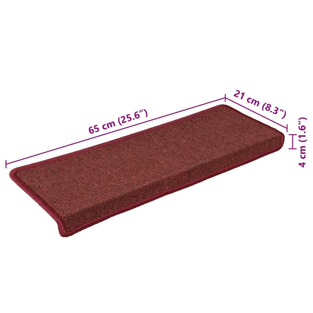 vidaXL Alfombrilla Escalera 30 uds 65x21x4 cm Rojo Mate, peldaño de Escalera, Alfombra de peldaño de Escalera, Cubierta de peldaño de Escalera