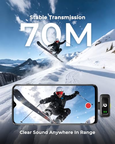 Image of GRENARO Wireless Mic for YouTube, 3-Level Noise Reduction Wireless Microphone, Magnetic Mini Mic Wireless with 40H Charging Case for Recording and Live Stream, Support Android & iOS