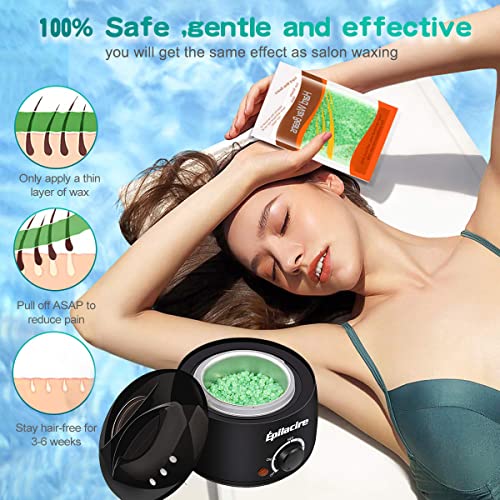 Waxing Kit for Hair Removal Hard Wax Warmer for Women Wax Kit At Home Hard Wax Beads Warmer Machine for Women Men Full Body Bikini Face Facial Brazilian Eyebrows (Size 2)