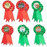 Juvale Ugly Christmas Sweater Award Ribbons, Holiday Party Supplies (6 Designs, 12 Pack)