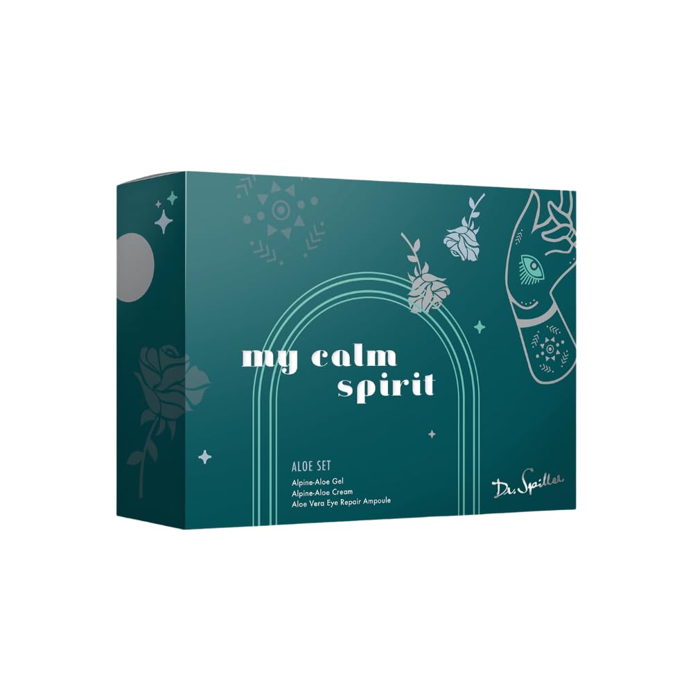 Dr. Spiller | My Calm Spirit Aloe-Pflegeset | Mit 100 ml Alpine-Aloe Gel, 30 ml Alpine-Aloe-Creme und 5 ml Aloe Vera Eye Repair Ampoule | 135 ml