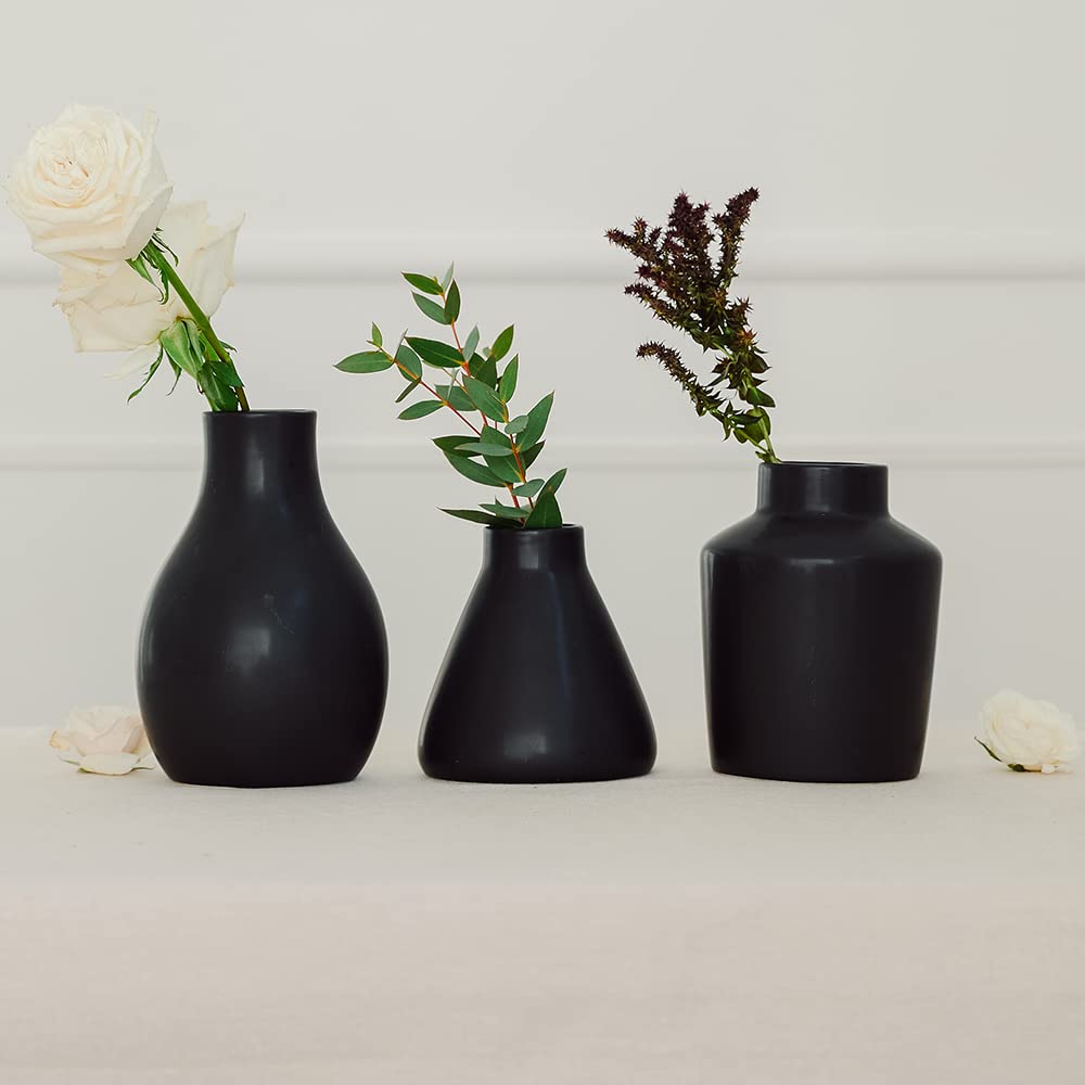 Amazon.com: Weddingstar 3-Piece Clay Table Vase Set - Black : Home