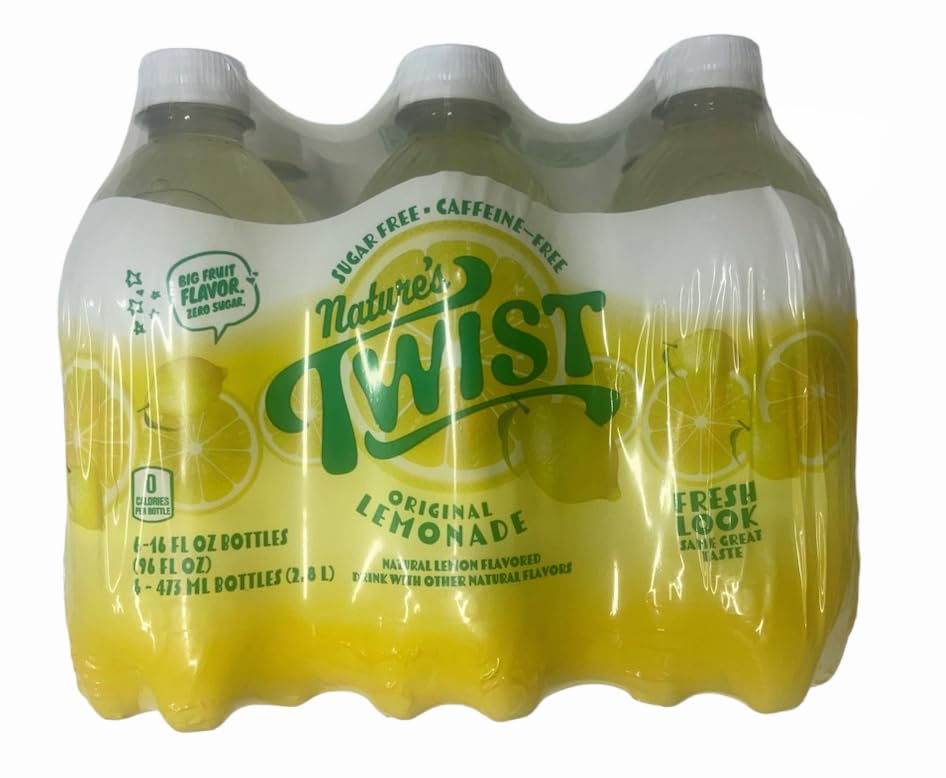 Nature's Twist Sugar Free - Caffeine Free Original Lemonade (Pack of 6-16 Oz)