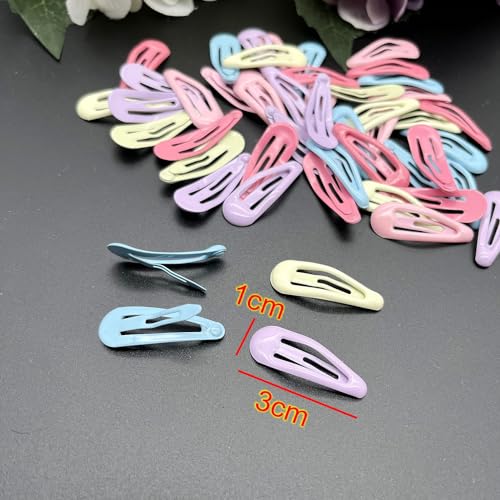 JZK 50pcs 3cm Mini hair clips for toddlers little girls macaron color metal snap small hair clips for fine hair hair pins for kids girls baby hair grips - Image 4