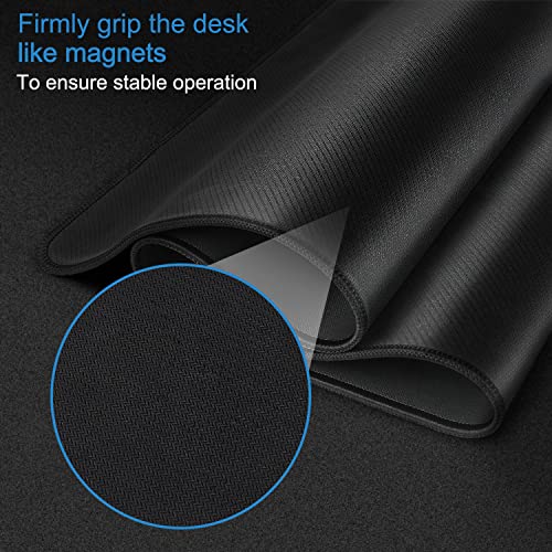 Large Gaming Mouse Pad, (31.5 X 15.7 In) Extended Desk Mousepad With Stitched Edges, Premium Microfiber Cloth Surface, Waterproof Non-Slip Base Keyboard Mat For Work Home Office Gaming, Black #TOP2
