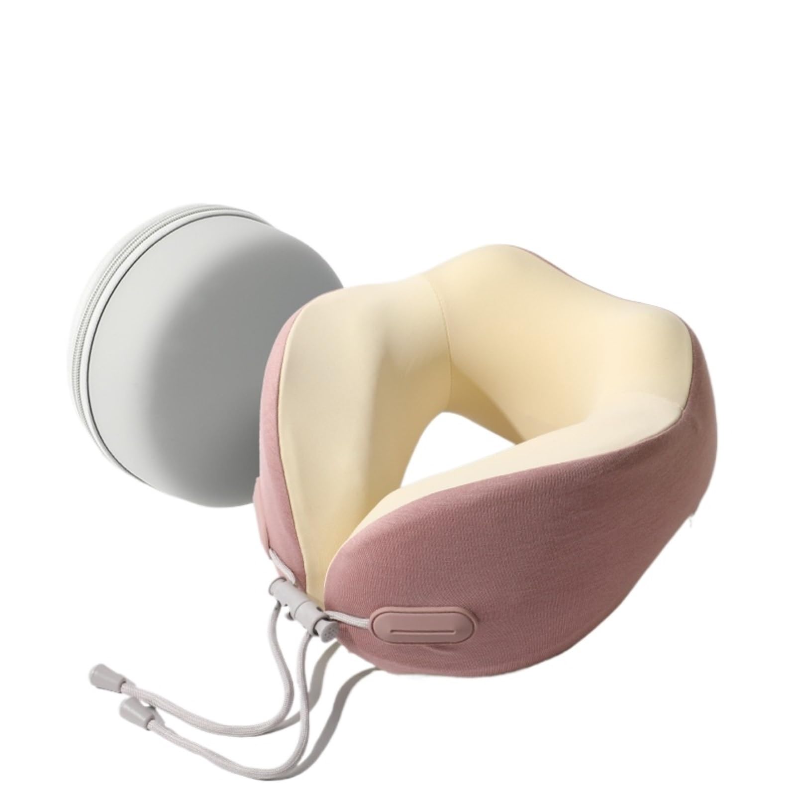 Almohada Viaje Relajarse Almohada De Cuello Viaje Portátil Desmontable En Forma U, Ajustable, Estilo Avión Ergonómica Oficina(Pink)