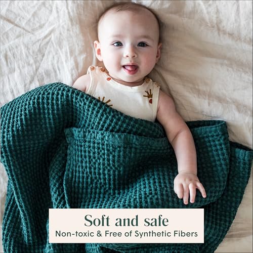 Image of Simka Rose Waffle Baby Blanket Cotton Soft Breathable Swaddle Blanket for Nursery, Stroller & Crib Blanket -Receiving Blankets for Boys & Girls Gender Neutral Toddler Blanket