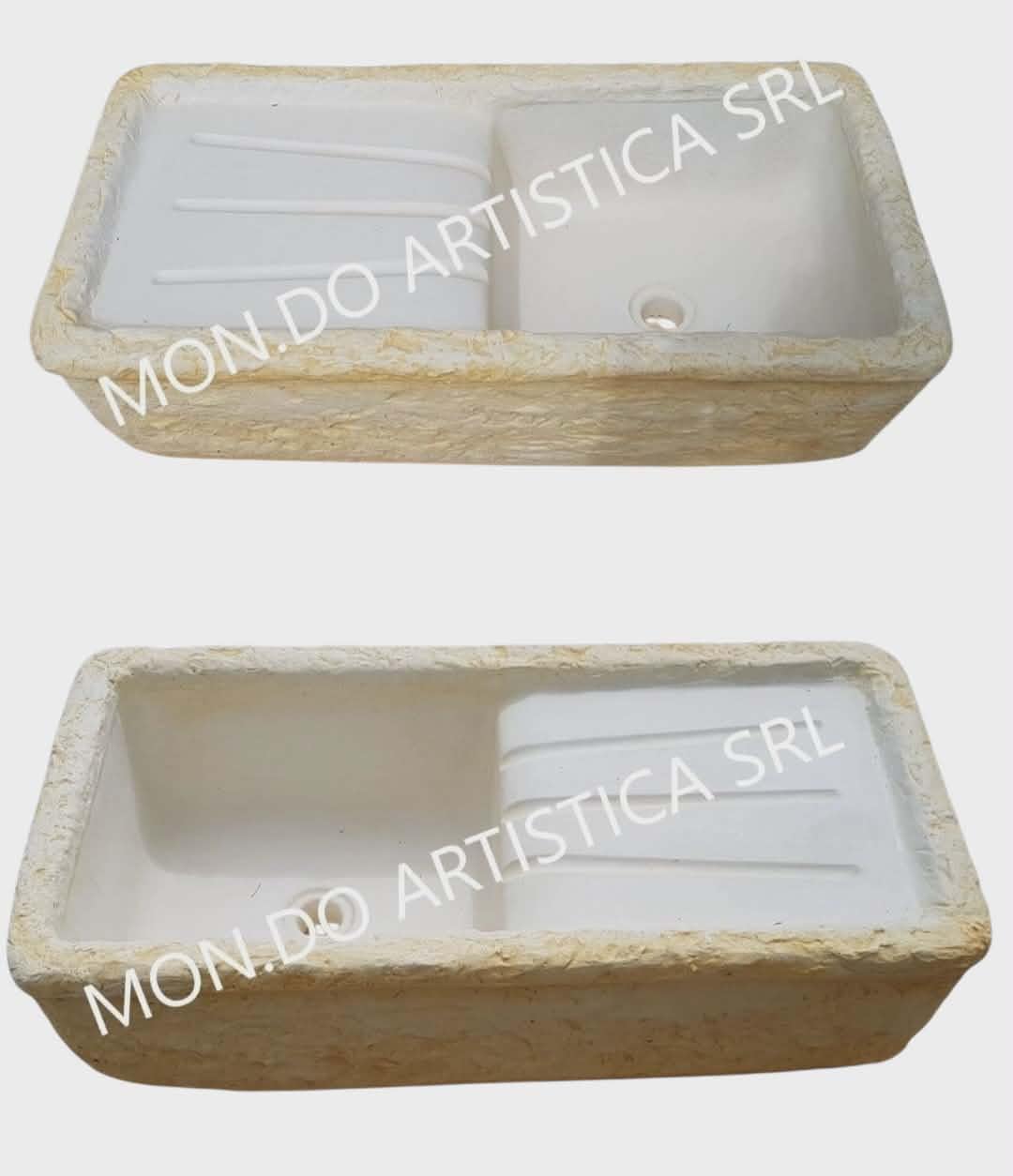 Lavello, Lavandino, In Cemento, Lavabo, Fontana, Vasca Con Gocciolatoio, L 80X40 H 22 CM olore Sfumato Giallo Ocra Per Esterno Da giardino Mondo Artistica
