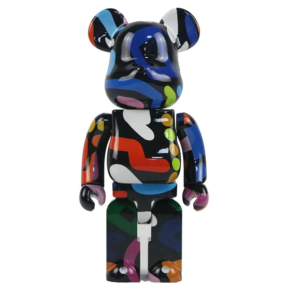 28 سم/11 بوصة Bearbrick 400% Blocks Bear Tabletop Sculpture تمثال ألعاب قابلة للتحصيل