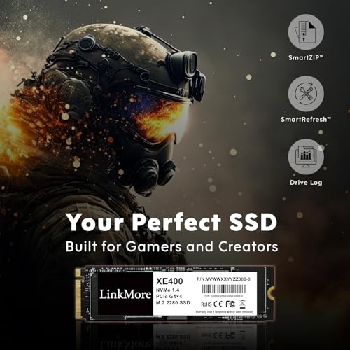 Image of LinkMore XE400 250GB M.2 2280 PCIe Gen 4X4 NVMe 1.4 Internal SSD, PS5 Compatible, Solid State Drive, Up to 4650MB /s for Latop and PC