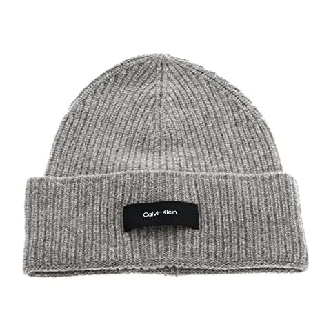 Calvin Klein Herren Daddy Wool Rib Beanie Strick Mütze Cover