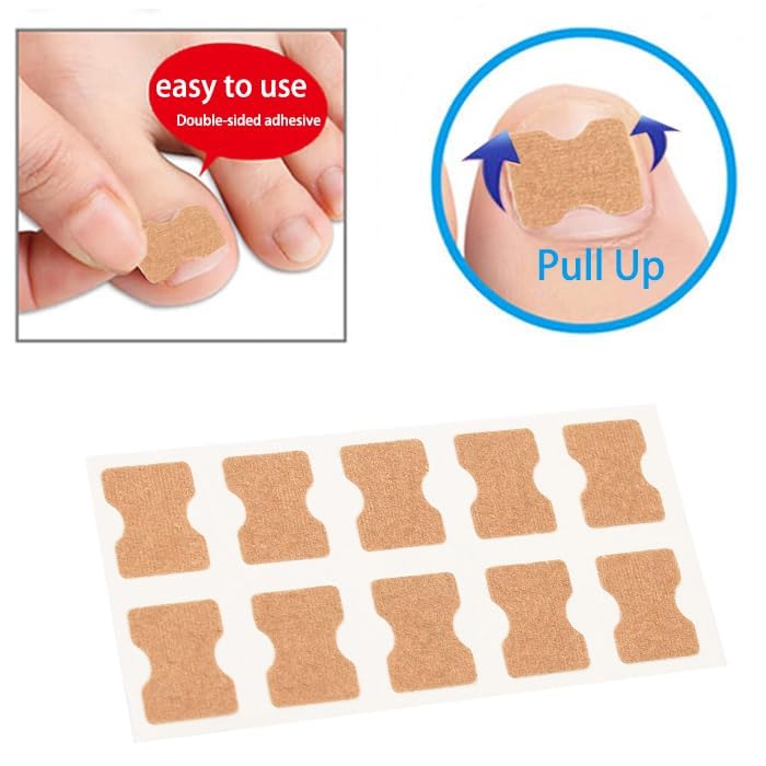 Image of druenza Ingrown Nail Corrector Set, Ingrown Toe Nail Remover & Toenail Correction Tool 20 Strips with Gentle Adhesive 36 Breathable Patches for Daily Nail Care & Home Foot Care Solution