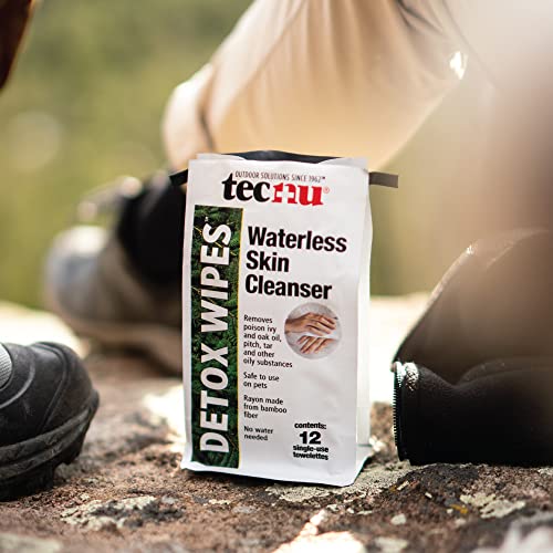Image of Tecnu Detox Wipes, Poison Ivy Wipes, Large Individual Towelettes Remove Rash-Causing Oil From Skin, Waterless, Also for Oak and Sumac, Camping Essentials, 12 Count