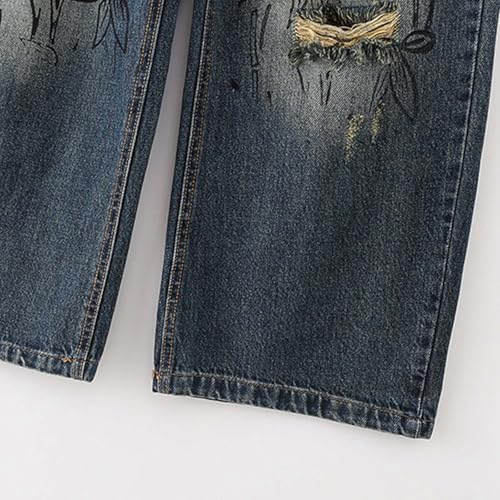 Jeans évasé filles 5-16 ans en denim décontracté bleu clair
