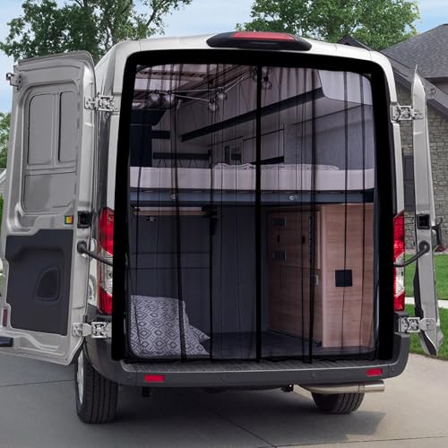 XCBYT Van Bug Screen for Rear Door Magnetic Mesh Screen for Camper Van & Vanlife Breathable Fly Screen with Full Seal for Mercedes Metris Transit Connect & Similar Vans (61 H x 59 W)