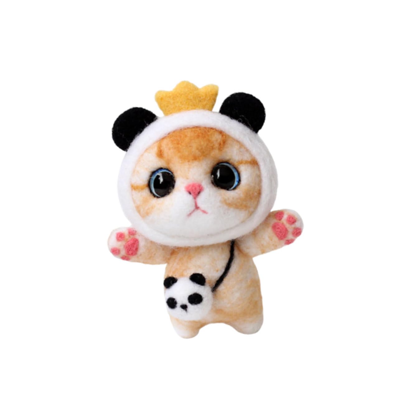 jojofuny Wool Felting Doll for Beginners Cat Interactive Toy Kit Pattern Embroidery Fun Educational for Boys and Girls