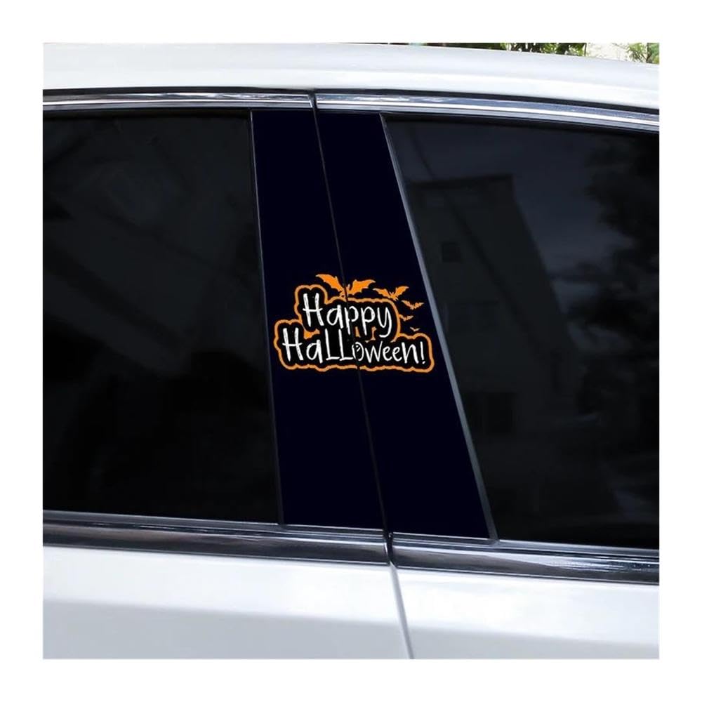 Decorative Items 2pcs Car Center Pillar Sticker Halloween Rhyme Auto B-Pillar Waterproof Protective Film