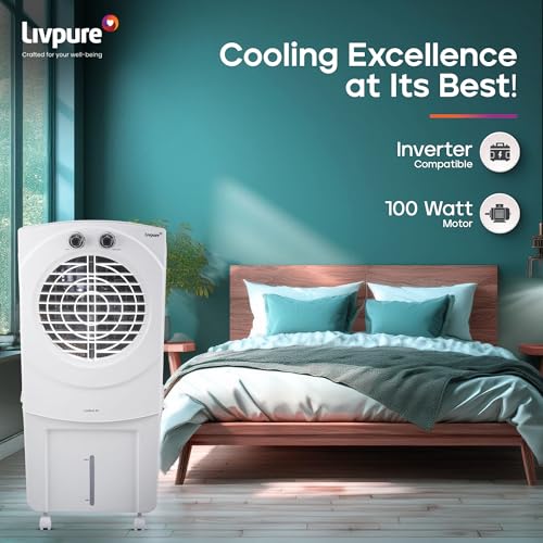 Image of Livpure Coolbud Personal Air Cooler- 46L with High Air Delivery| Motor with Thermal Overload Protection| Antibacterial Honeycomb Pads | Inverter Compatibility| 2 years Warranty