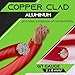 GearIT 1/0 Gauge Wire (10ft - Red Translucent) Copper Clad Aluminum CCA - Primary Automotive Wire Power/Ground, Battery Cable, Car Audio Speaker, RV Trailer, Amp, Electrical 0ga AWG 10 Feet