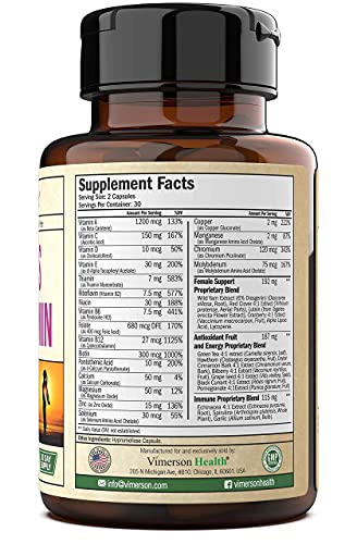 Vimerson Health Women's Multivitamin + Turmeric Saffron Cinnamon & Cardamom Bundle. Women's Vitamins & Minerals Formula For Immune And Joint Support, Inflammatory Response. #TOP1