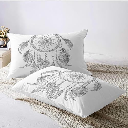 Housse de couette 240x260 zippée attrape-rêves au motif imprimé 3D haute définition - 7