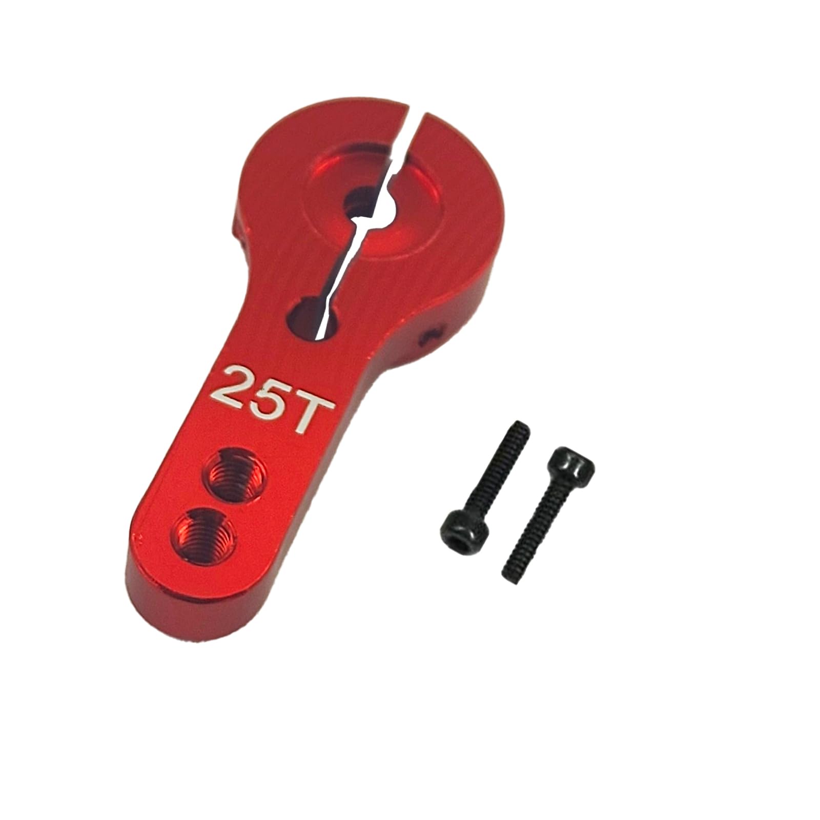 5Pcs 25T Aluminum Servo Horns M3 Threads Metal Steering Arm 25T Steering Arm for RC Car Truck Buggy Airplane(Red)