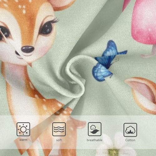 CHIFIGNO Cute Deer Flower Green Briefs for Boys Breathable Cotton Underwear Kids Boys Printed Briefs Underwear3