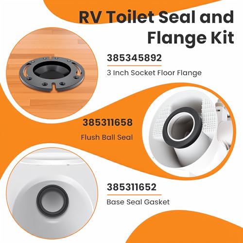 Image of 385345892 Waste Ball Seal Kit For RV 320 300 R34120 Toilet Seal Replaces | 34120 Waste Ball Seal 385311658 RV Toilet Seal 3Inch Socket Floor Flange For RV Toilet Seal Replaces