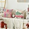 AVOIN Christmas Throw Pillow Covers Set Of 4 - 18x18 Inch Merry & Bright Holiday Truck Snowflake Design - View #7