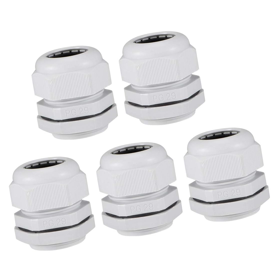 MACHSWON 10Pcs PG29 Cable Gland - Durable Threaded Wire Connector with Locknut for 18-25mm Dia Cable Wire, White