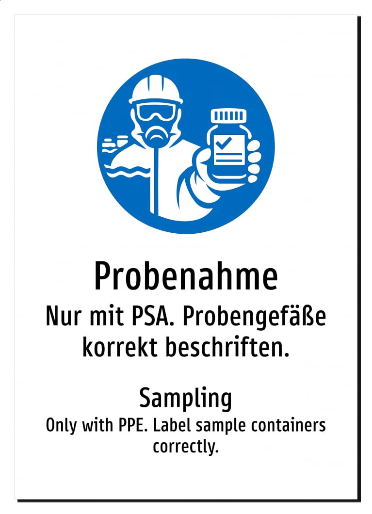 60141-DEEN-S-07 | Probenahme Schild/Sampling Aufkleber | Deutsch