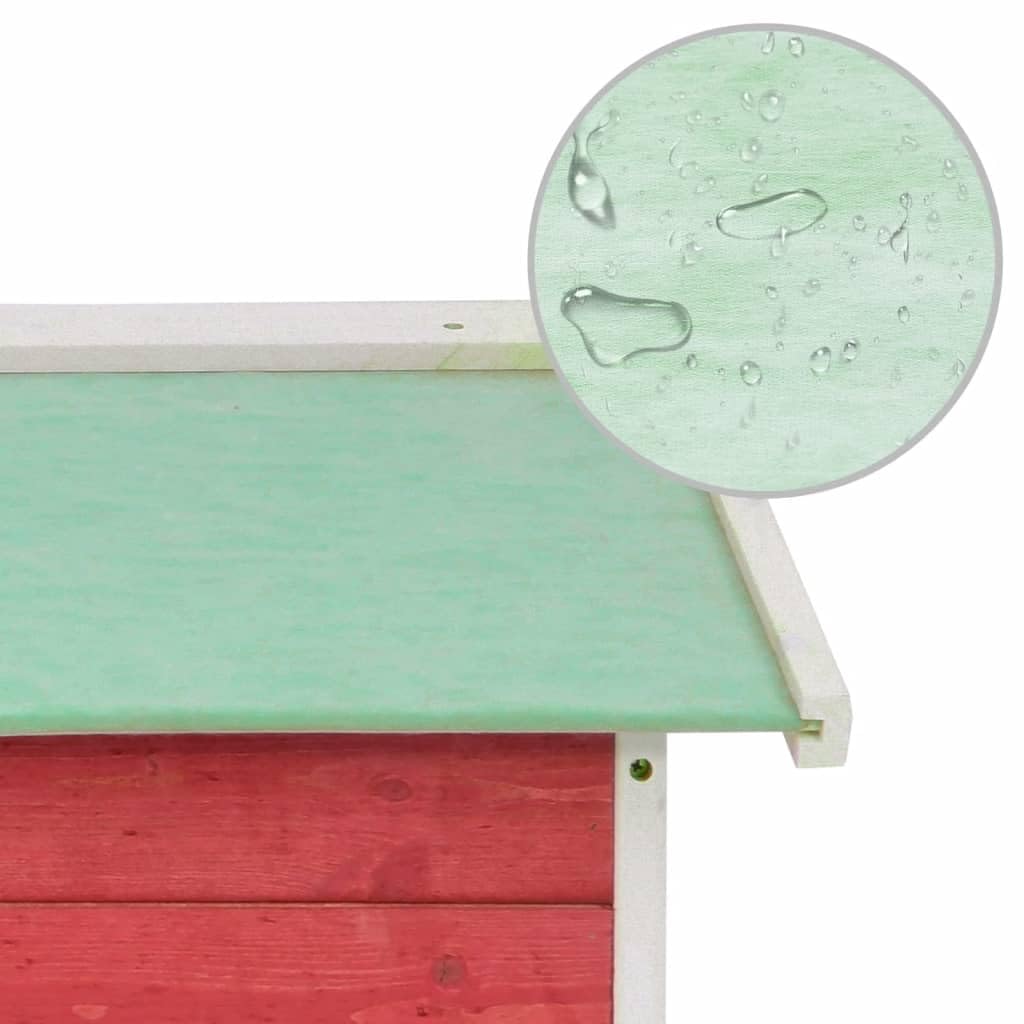 vidaXL Caseta de Cortacésped Robótico Cobertizo Cubierta Cabaña Tejado Refujo Protección Maquinaria Jardín Patio Rojo y Blanco Madera Abeto