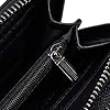LUUFAN Men's Genuine Leather Clutch Bag Double Zipper Purse 4 Interlayer Zip-Around Wallet (Black 2) #2