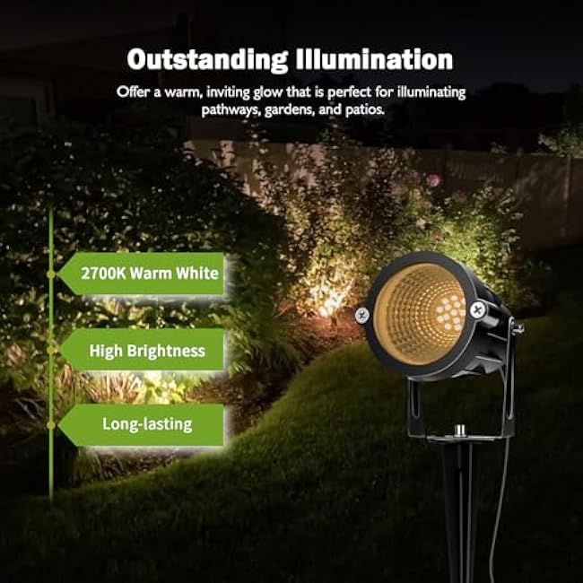 Low Voltage Landscape Lighting 10W LED Landscape Lights Spotlights 2700K Warm White 4 Pack