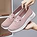 Slip On Orthopedic Sneakers Women Breathable Mesh Knitted Woven Low Top Walking Shoes Lightweight Wide Width Soft Sole Arch Support Non-Slip Comfy 2025 New Comfort Workout Casual Fashion Pink