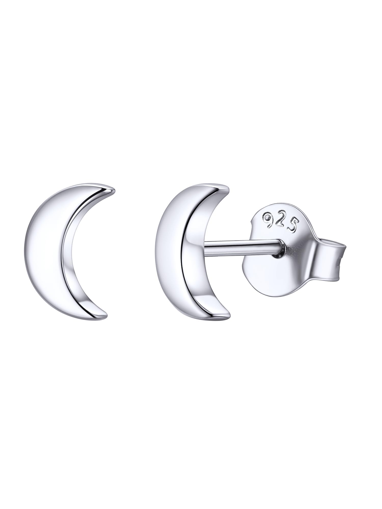 ChicSilver 925 Sterling Silver Stud Earrings Hypoallergenic, Dainty Simple Heart/Star/Moon/Lightning/Butterfly Earrings for Women with Gift Box