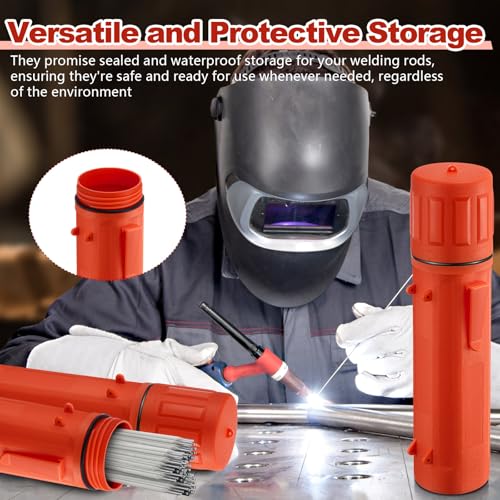 Image of Zonon 4 Pcs Welding Rod Storage Tube 14 Inch Tig Rod Holder, Orange