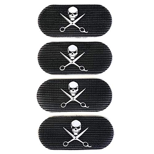 HAIR GRIPPERS BUNDLE PACK 4PCS for Men and Women - Salon and Barber, Hair Clips for Styling, Hair holder Grips BLACK