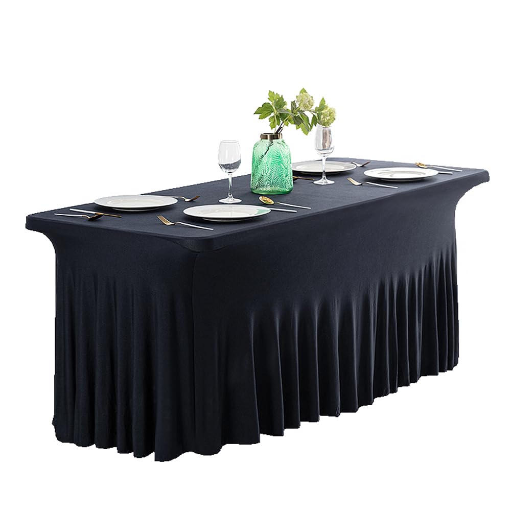 Mantel elástico para bodas, eventos, banquetes y catering, mantel de elastano resistente a las arrugas y elegante cortina de mesa, perfecto para decoración de fiestas