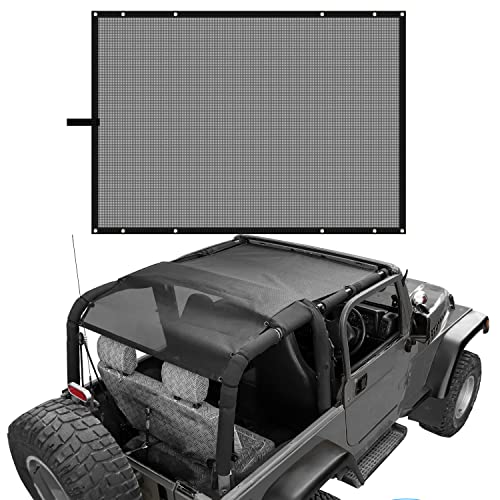 RT-TCZ for Jeep TJ Sunshade SunRoof Mesh Bikini Top Cover for Jeep Wrangler TJ 1997-2006 Black