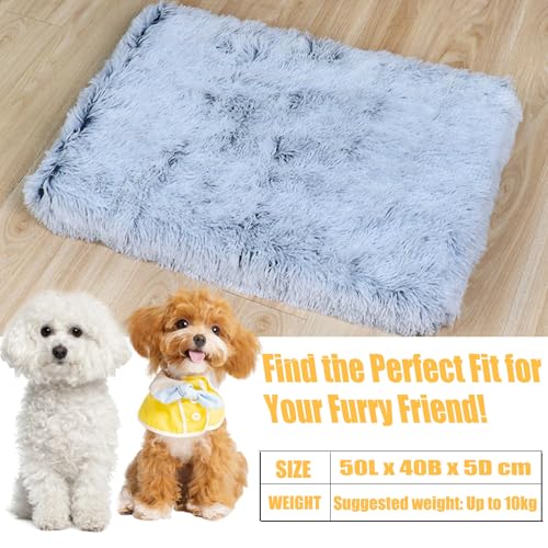 LuckyZoo77 Hundebett Waschbar 50x40cm – Flauschiges Hundekissen mit weicher Polsterung, rutschfest, für kleine Hunde & Katzen, Ombré-Grau
