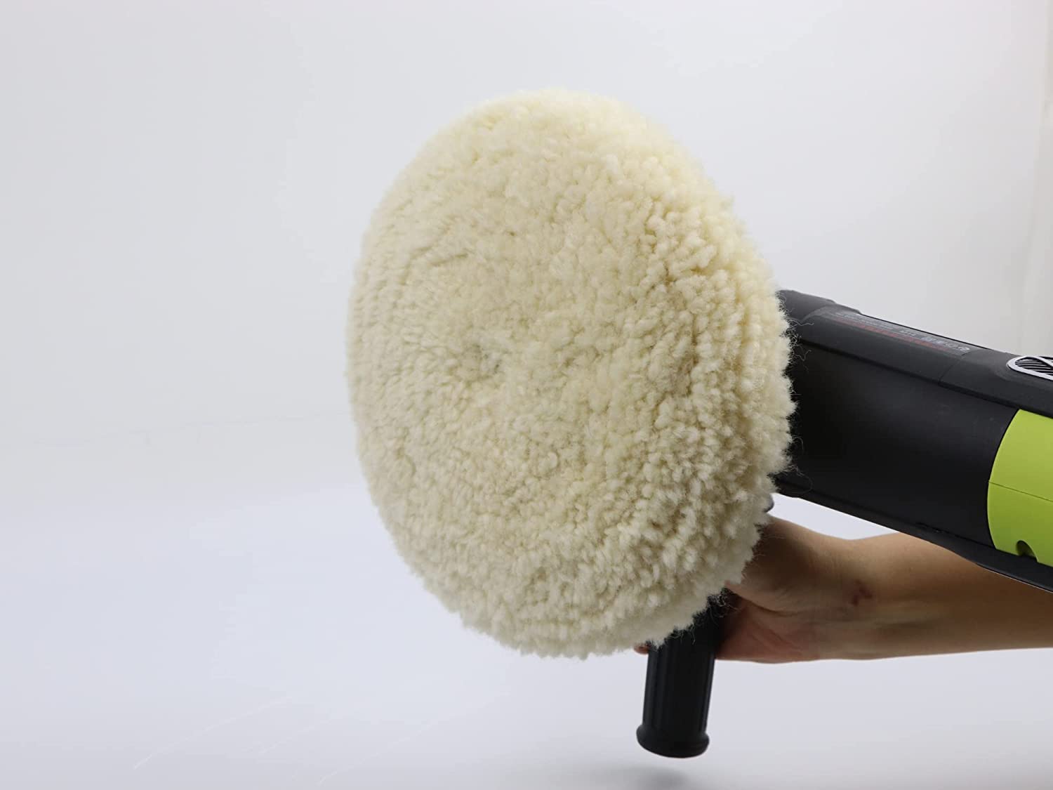 Woolous Tampone per Lucidatura in Lana da 7 Pollici - Gancio e Passante Tampone per Lucidatura in Pura Lana Cofano per Levigatura Lucidatrice per Mobili Auto Moto