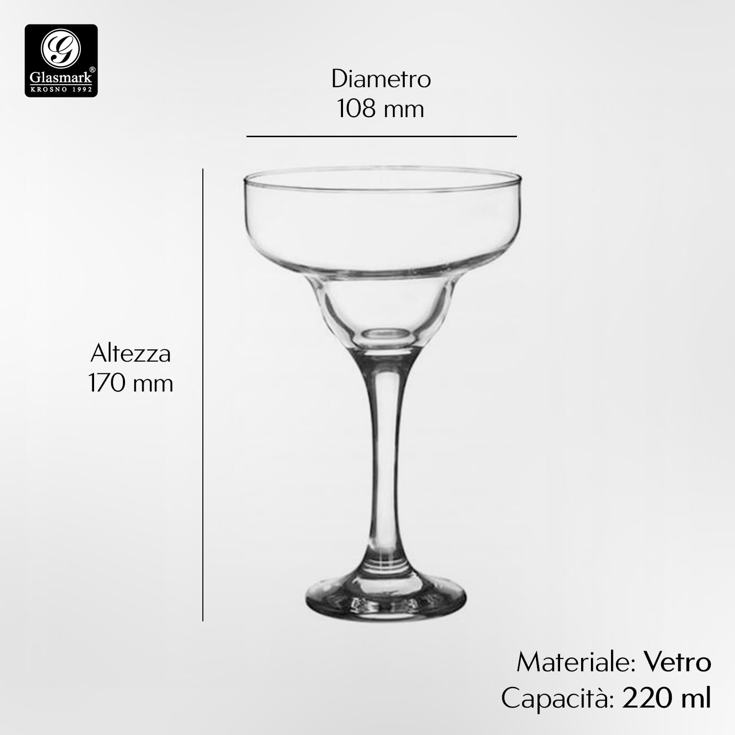 Glasmark KROSNO 1992 Bicchiere Margarita 220 ml KPL6 KPL6