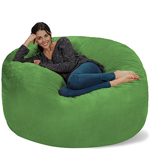 Chill Sack Bean Bag Chair: Giant 5' Memory Foam Furniture Bean Bag - Big Sofa with Soft Micro Fiber Cover - Lime