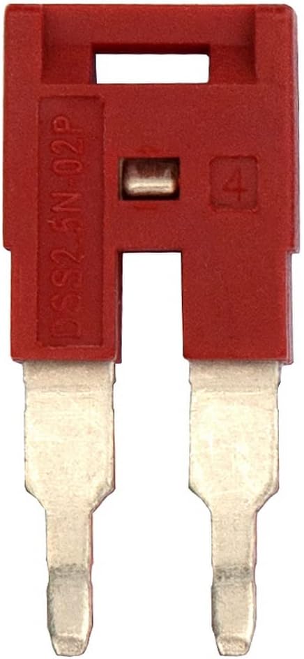 Dinkle DSS2.5N-02P DIN Rail Terminal Block Press-Fit Jumper DK2.5N Two Pole, Pack of 50